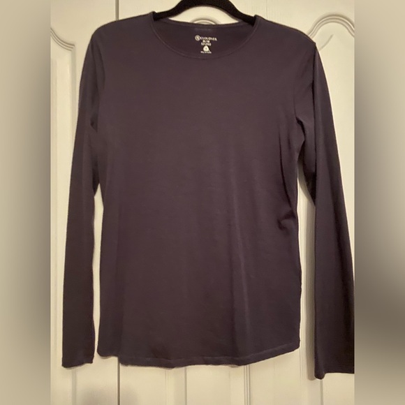 Cloudveil Tops - Women's Long Sleeve Purple Base Layer Wool blend Tee